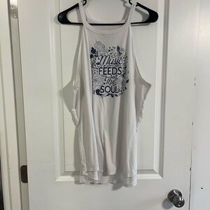 White Graphic Muscle Tee